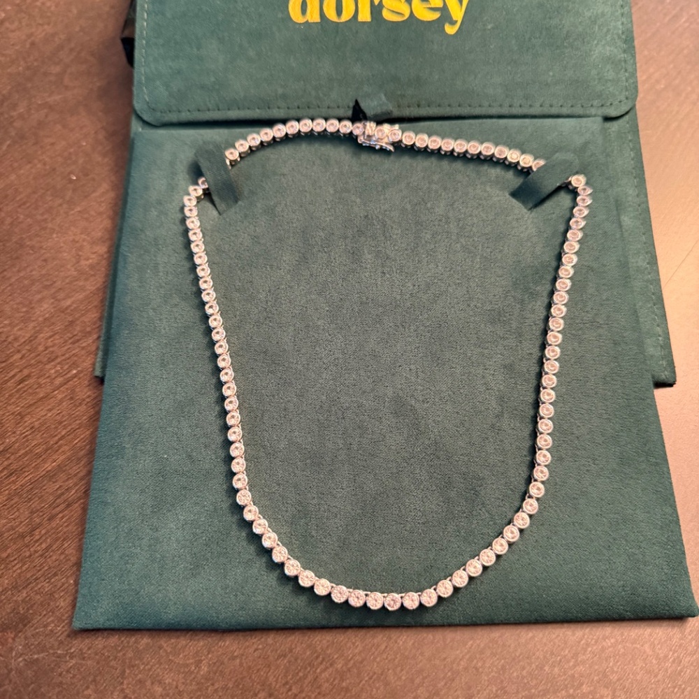 Dorsey 16" James Bezel Set Lab White Sapphire Tennis Necklace